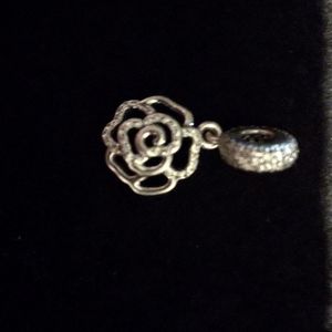 Pandora sparkling rose charm